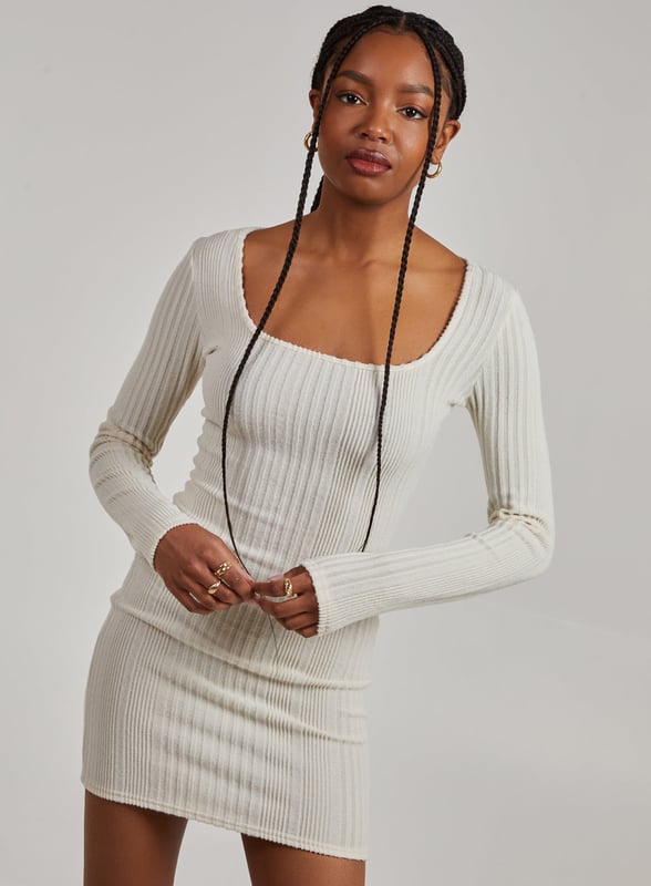 Wide square neckline dress top