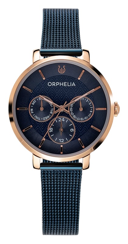 Dit Orphelia Dames horloge beschikt over een Quartz binnenwerk. De kast (35 mm mm) is vervaardigd uit RVS (Rosékleurig) en heeft een Mineraalglas. De band is Blauw RVS. Dit horloge uit de Orphelia Derby reeks is een mooi en tijdloos geschenk. Verras jezelf of iemand anders met dit cadeau. Bovendien geniet u hierbij van 2 jaar garantie tegen alle fabricagefouten.
