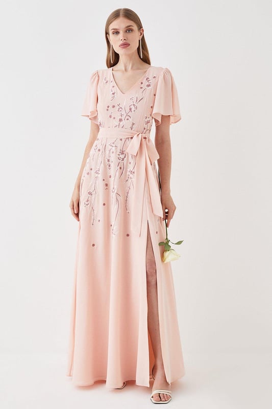 Floral embroidered bridesmaid dress top