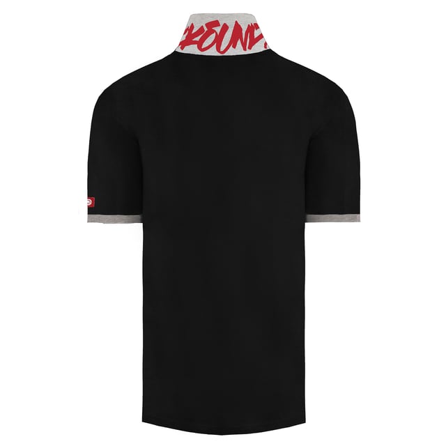 Ecko Untld. Sleeve Collared Black Mens Midliner Cotton Polo Shirt EFM04793 BLACK