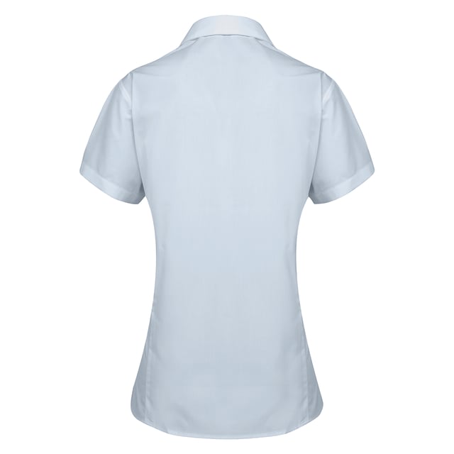 Pflegeleichte Kurzarmbluse. Zwei Knöpfe an den Manschetten. Aus OEKO-TEX® Material. Material: 65% Polyester, 35% Baumwolle. Größe: 34 -52.