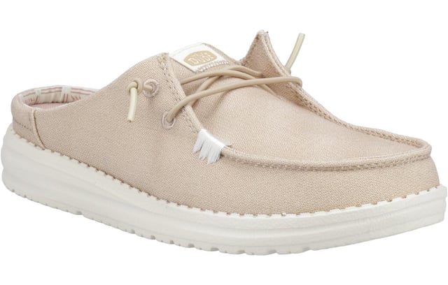 The Hey Dude Wendy Classic Mule is the ultimate in easy-going style, blending all-day comfort with eye-catching patterns and versatile colours to suit any look. Made with a soft textile upper and a supportive raised back heel, this shoe provides a secure yet relaxed fit. The elasticated laces make slipping it on a breeze, while the lightweight, flexible outsole offers responsive support with every step. Complete with a removable foam insole for customizable cushioning, the Wendy Slip Classic Mule is designed to be your go-to for effortless style and unbeatable comfort all day long.
 - Textile upper 
 - Raised back heel 
 - Elasticated laces 
 - Removable foam insole 
 - Flexible outsole
