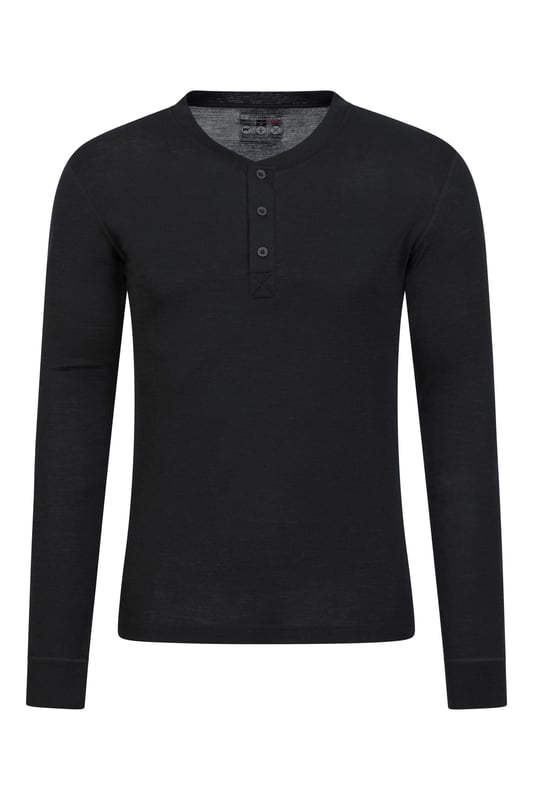 70% Merinoswol, 30% Polyester. Ontwerp: Eenvoudig. Hals: Henley. Mouwtype: Met lange mouwen. Stoftechnologie: Antibacterieel, Warmtebehoud, Isotherm. 3 knopenlijst.