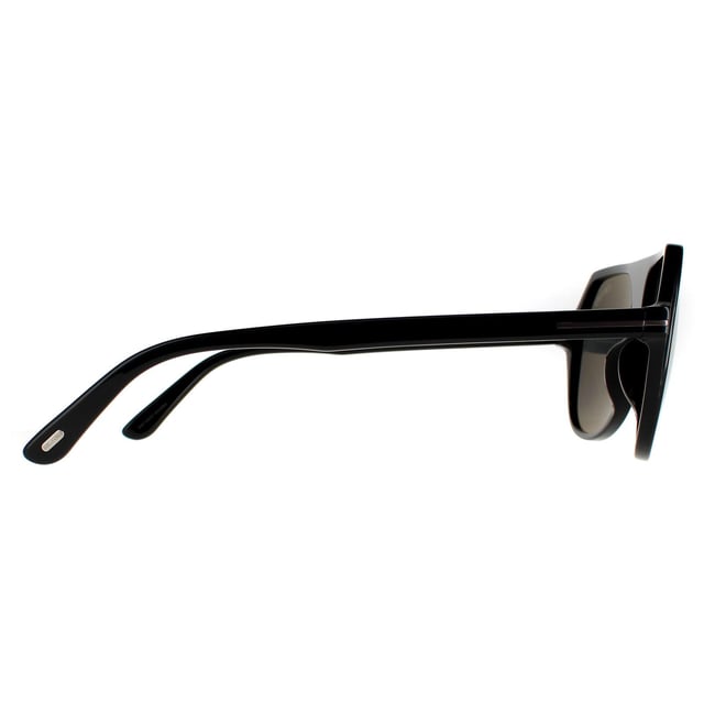 Tom Ford Aviator Mens Shiny Black Smoke FT0934-N Hayes Sunglasses are a contemporary aviator design featuring a flat top and made from lightweight acetate finished with the Tom Ford T logos on the temples.