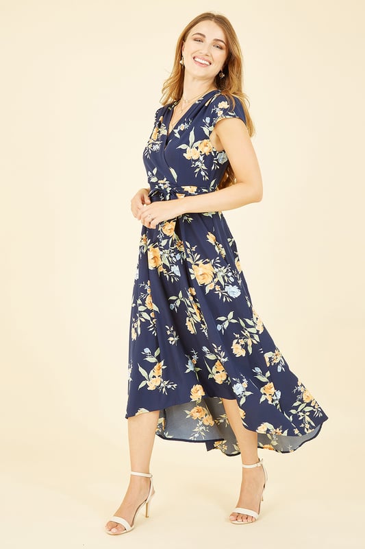 Dip hem wrap dress top