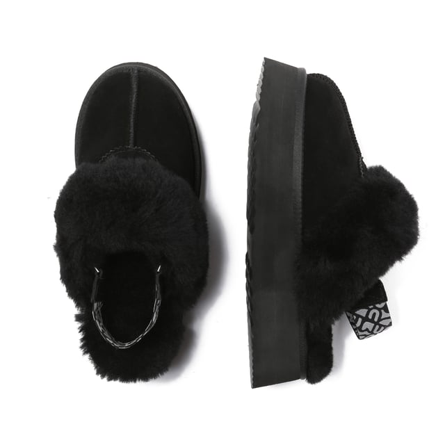 EVER AU Zapatillas de plataforma con correa extraíble para mujer-WAGTAIL Con la máxima comodidad y un poco de ascensor. Experimente el atractivo vanguardista de las zapatillas Wagtail. Con parte superior de ante vacuno tratado con un revestimiento resistente al agua. La característica adicional de una correa extraíble significa la opción de usarlos con o sin, lo cual es excelente para esa flexibilidad adicional con tus combinaciones de atuendos. Especificación: Parte superior de gamuza Piel de oveja cálida Forro de lana Plantilla de lana suave de piel de oveja Suela de EVA Tecnologías: Water & Parte superior resistente a las manchas Suela exterior antideslizante