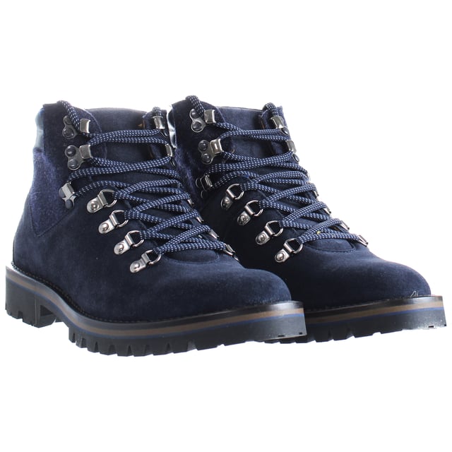 Hackett Hi Boots Marina para hombres Hackett Hi Hi Lace-Up Boots de cuero de ante azules HMS20746_595