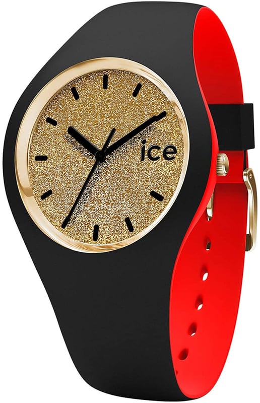 This Ice Watch Ice Loulou Analogue Watch for Women is the perfect timepiece to wear or to gift. It's Black 40 mm Round case combined with the comfortable Black Silicone watch band will ensure you enjoy this stunning timepiece without any compromise. Operated by a high quality Quartz movement and water resistant to 10 bars, your watch will keep ticking. This watch has a very pretty dial perfect for every occasion. High quality 20 cm length and 19 mm width Black Silicone strap with a Buckle Case diameter: 40 mm,case thickness: 9 mm, case colour: Black and dial colour: Gold
