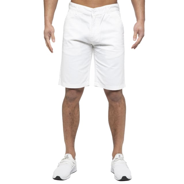 Enzo Mens Chino Shorts In White