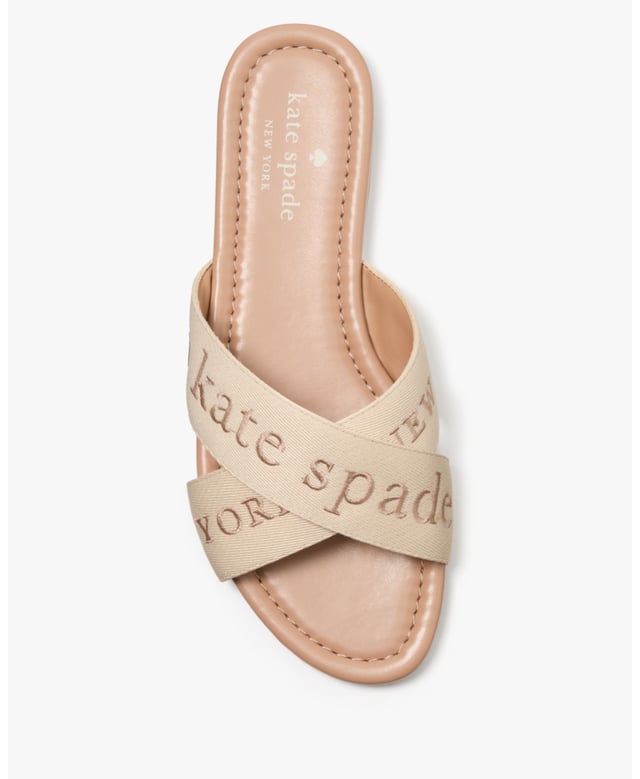 We Love A Good Sandal That's Both Cute And Versatile. It's Also A Fantastic Way To Show Off Your Fresh Pedi., Piper Webbing Slide Sandal, Round Toe, 0.6Cm Heel