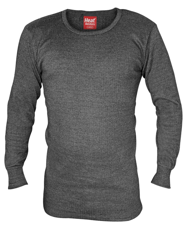Heat Holders Mens Cotton Thermal Underwear Long Sleeve Top Vest