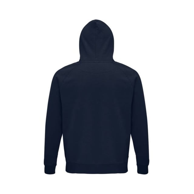 Material: 80% Bio-Baumwolle, 20% recyceltes Polyester. Stoff: Gebürstetes Rückenfleece. 280gsm. Design: Einfarbig. Eigenschaften der Kapuze: Kordelzug, gefüttert. Saum: Elastisch. Halbmondförmige Rückenpasse, Metallösen, Größenetikett ohne Markenzeichen. Stoff-Technologie: OCS-Zertifizierung. Manschette: Gummizug. Ausschnitt: Kapuze, verschweißt. Ärmel-Typ: Langärmelig, Raglan. Taschen: Beuteltasche. Verschluss: Überziehen.