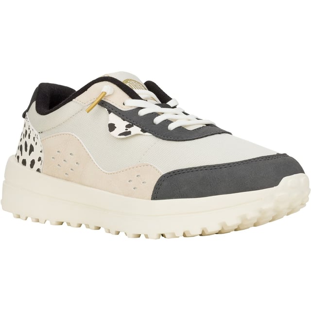 Zeg hallo tegen Hayden Shine. Ons nieuwe favoriete silhouet krijgt een glanzende make-over met verhoogde metallic elementen, kunstleer en suède details. De gewatteerde kraag en hiel geven rondom extra comfort in combinatie met tandige gesp lugs