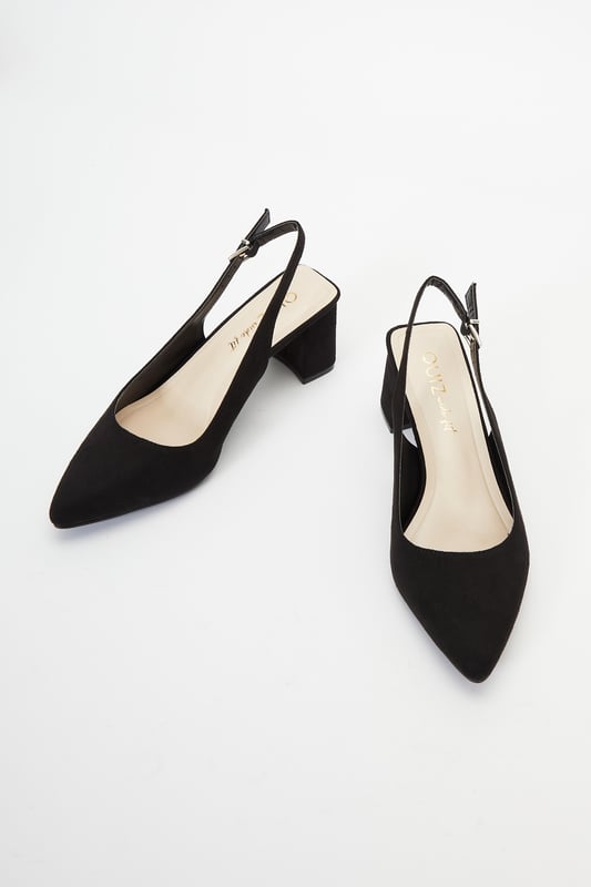 Wide fit black slingback shoes sales