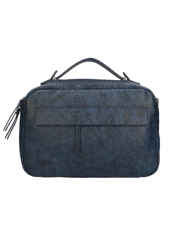 Bolso de mano unisex en piel genuina con efecto envejecido, bandolera ajustable extraíble. Interior forrado, 1 bolsillo con cremallera. Producto artesanal italiano. Hecho en Italia.