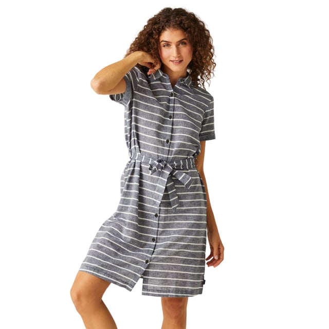 knee length dresses for ladies Navy Linen Maxi Dress with Button Back