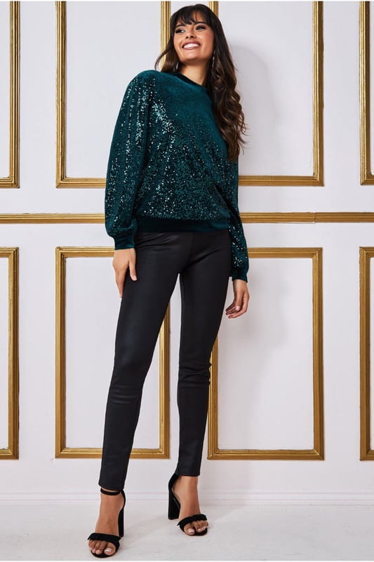Green sequin jumper clearance