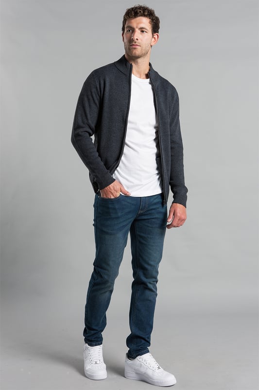 This cardigan from Kensington Eastside is perfect for any wardrobe. This cardigan features ribbed elasticated details on the funnel neck, cuffs, and hem and has two zipped side pockets. This cardigan is made from cotton blend fabric to ensure comfort, making it perfect for staying warm.