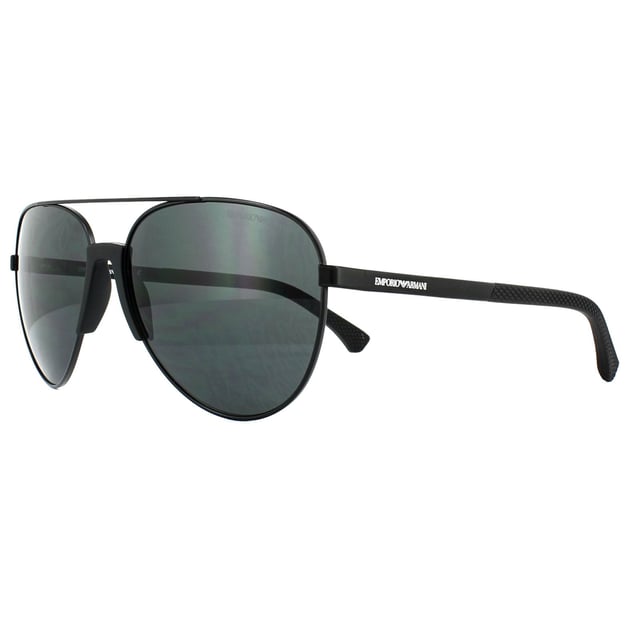 Las gafas de sol Emporio Armani 2059 320387 Matt Black Grey son de forma Victor, están hechas de metal y son para hombre.