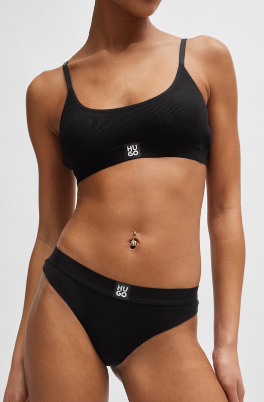 XS - XL - Exposed waistband elastic - Hugo stacked logo label stitched in the center front of the waistband elastic Regular-rise briefs in stretch modal with a ribbed structure  retro seams and a stacked-logo trim by HUGO. We regret that underwear is non-returnable due to hygiene reasons.