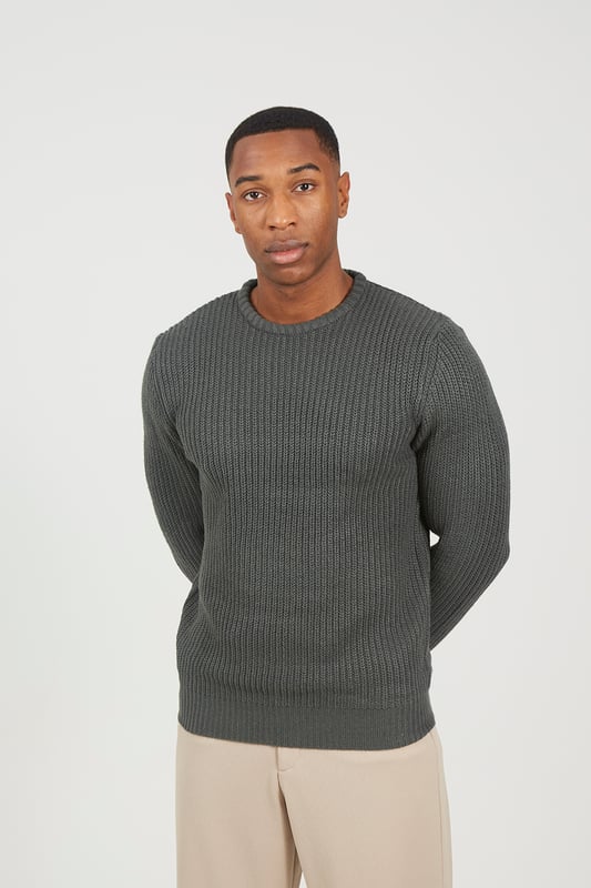 Chunky knit crew neck jumper best sale