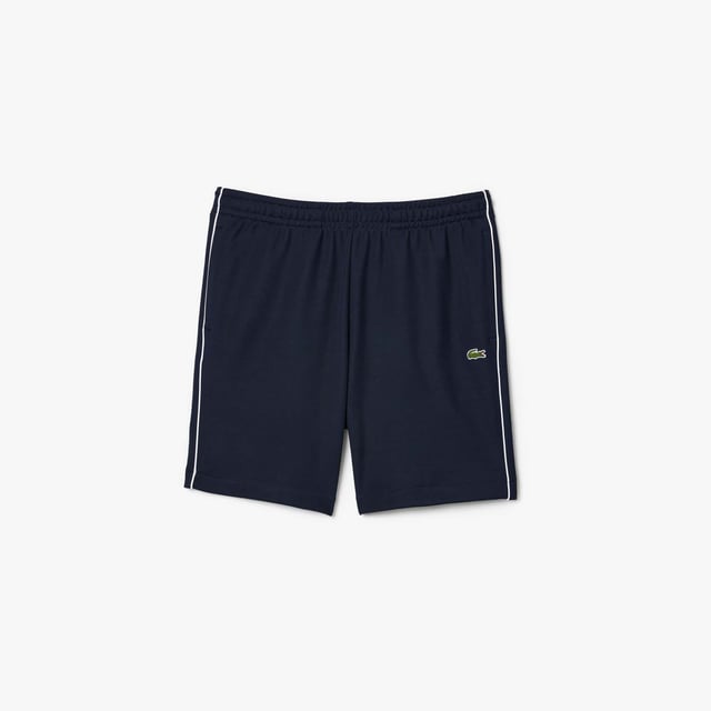 Mens Lacoste Paris Interlock Piqué Contrast Trim Shorts Organic cotton Regular fit  straight cut Adjustable waist 2 zipped pockets Embroidered crocodile on front