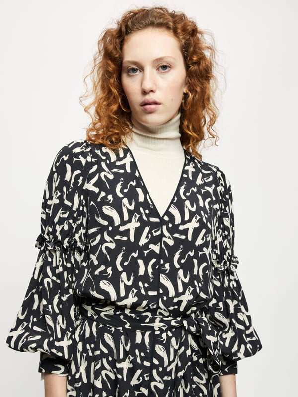 Jigsaw leopard print ruffle dress sales