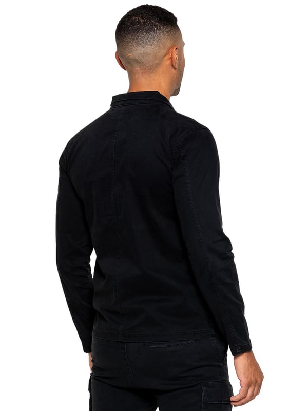 The Enzo cargo overshirt jacket features a long-sleeved, zip-up design with a collared neckline for a classic look. With two front flat cargo pockets and two side welt pockets, you'll have ample storage for all your essentials. The stitched trims on the sleeves and hemline add a touch of detail to this versatile piece.