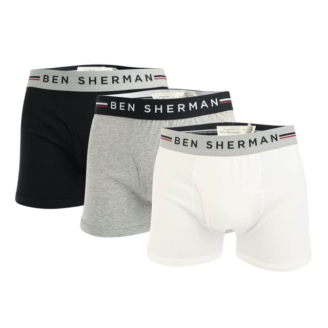 Ben Sherman Mens Boxers 3 Pack Trunks Alex Cotton Blend Designer Underwear