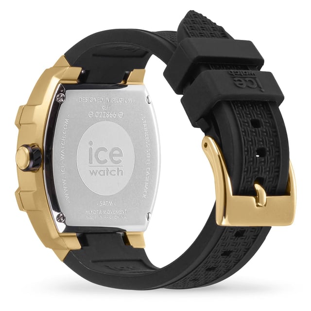 This Ice Watch Ice Boliday - Golden Black Multi Dial Watch for Women is the perfect timepiece to wear or to gift. It's Gold  Tonneau case combined with the comfortable Black Silicone watch band will ensure you enjoy this stunning timepiece without any compromise. Operated by a high quality Quartz movement and water resistant to 5 bars, your watch will keep ticking. This watch with a super soft silicone strap, will add a flash of vibrant style to all your outfits!  This Multi Dial watch has a calendar function: Day-Date , 24-hour Display , Luminous Hands and Luminous Numbers High quality 19 cm length and 19 mm width Black Silicone strap with a Buckle Case measurement: 35 X 45 mm,case thickness: 11 mm, case colour: Gold and dial colour: Black