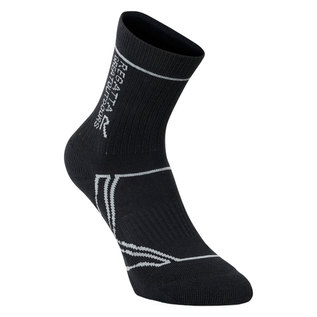 Regatta Great Outdoors Childrens/Kids 2 Season Coolmax Trek & Trail Socks (Black/Dark Steel) The kids Two Season Trek & Trail Sock is constructed with a high Coolmax percentage for exceptional moisture control. Strategic cushioning and reinforced areas prone to wear help keep their feet happy all day long. Cool Max. Elastane (3%), Polyamide (6%), Polyester (28%), Polyacrylic (63%).