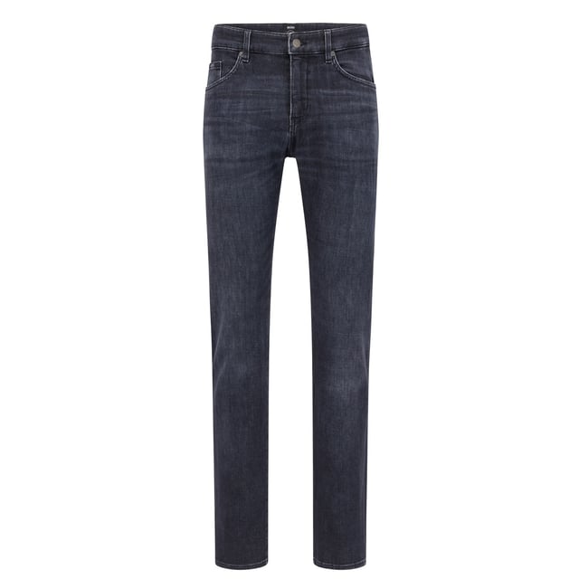 Hugo Boss Slim Delaware Jeans - Upgrade your wardrobe and transform your weekend collection with these Hugo Boss Slim Delaware Jeans. Cut to a slim fit, this pair of raw jeans feature a zip fly button fastening and belt loops for a secure and comfortable fit. Finished with the classic five-pocket styling and a brand tag at the back, you can pair them with a bomber jacket and Chelsea boots for a modern biker inspired look. - >Men's Jeans - >Tapered Fit - >Zip Fly - >Button Fastening - >Belt Loops - >5 Pockets - >Raw Denim - >Brand Badge on the Back - >Hugo Boss Branding - >60% Cotton, 40% Polyester - >Machine Washable - >Keep Away From Fire
