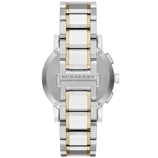 Specification Details Brand Burberry Model BU9751 Barcode Number N/A Gender Ladies Case Size N/A Case Material Stainless Steel Case Colour Bi - Colour Dial Colour N/A Band Material Stainless Steel Band Colour Bi - Colour Movement Quartz (Battery) Chronograph Yes Water Resistance N/A