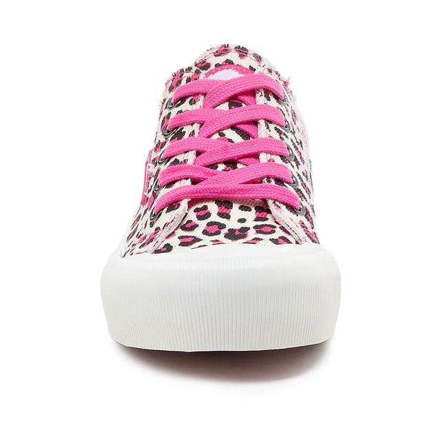Zapatillas Rocket Dog Jazzin Plus rosas para mujer, confeccionadas en algodón y suela de goma. Incluyen plantilla acolchada, logo Rocket Dog y suela de goma.