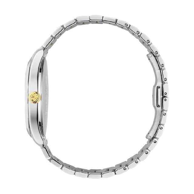 Serie G-TimelessBandtype ArmbandHorloge Beweging QuartzWaterbestendigheid 50mAfmeting kastmaat 38mmAanduiding Kleur ZilverMarkeringen DotsSluiting Type Deployment gesp