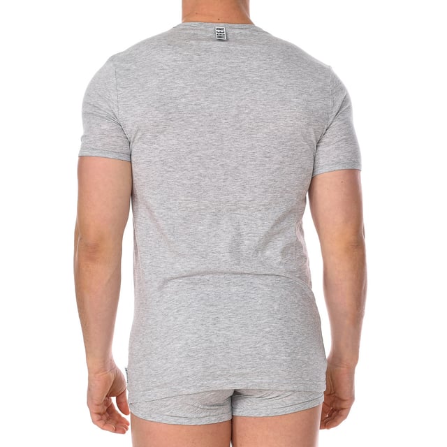 Bikkembergs short sleeve t-shirt.
 V-neck with ribbed finish.
 Fabric label personalized by the brand on the back of the neck.
 Comfortable and breathable fabric.
 Seams seen in tone.
 Composition: 95% Cotton, 5% Elastane
 Care:
Care:
 -Wash at max temperature. 40ºC.
 -Do not use bleach.
 -Supports dry cleaning.
 -Allows you to use a dryer.
 -Iron at max temperature. 130ºC.