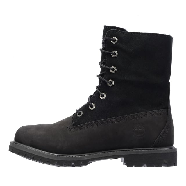 Step into ultimate comfort with these boots featuring a waterproof Premium Timberland® leather and ReBOTL™ fabric upper. Lined with cozy ReBOTL™ fabric faux fur and equipped with a waterproof membrane for all-weather protection. The anti-fatigue removable footbed ensures lasting comfort, while the durable rubber lug outsole provides superior traction.