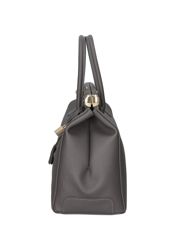 Bolso de mano de mujer de dos compartimentos con bandolera extraíble. Producto artesanal italiano en piel genuina dólar. Hecho en Italia