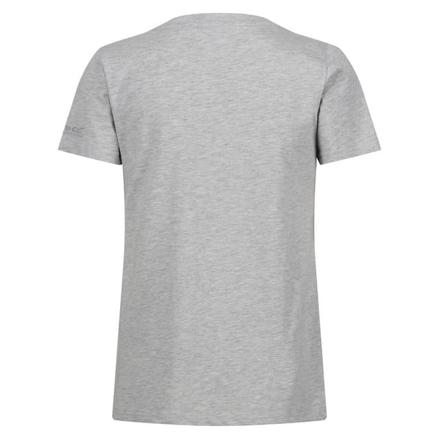 95% Cotton, 5% Viscose. Fabric: Marl, Soft Touch. Design: Embroidered, Text. Neckline: Crew Neck. Sleeve-Type: Short-Sleeved. Fabric Technology: Breathable. 160gsm. Sustainability: Sustainable Materials.