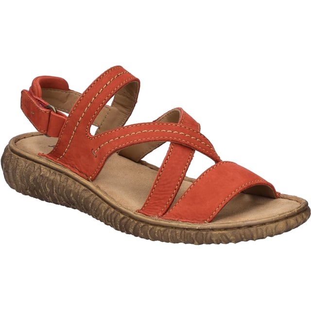 Estas sandalias están fabricadas con piel de vaca de primera calidad, lo que los hace muy duraderas. La práctica cremallera sirve para una sujeción firme en las sandalias. El modelo también está provisto de una costura a mano precisa. Gracias al ancho G nuestras sandalias son muy cómodass para los pies normales. ¡Especialmentepara tu tiempo libre disfruta el caminar con Ronja 05!