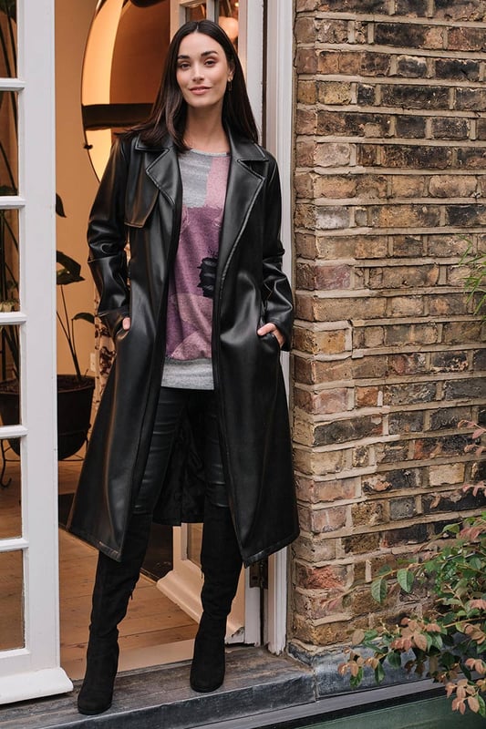 Leather tie discount belt for coat