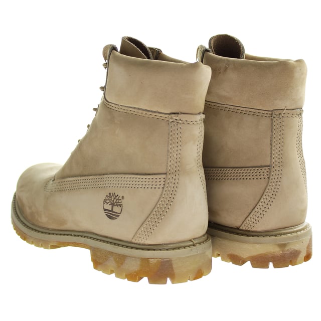 Timberland Premium de 6 pulgadas Lace-Up Beige Nubuck Leather Boots para mujer A148U W/L