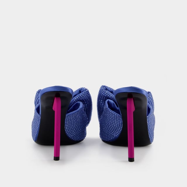 サンダル・ミュール Allen Bow Strass Pop Mules in Blue/Pink Allen Bow Strass Pop Mules in Blue/Pink