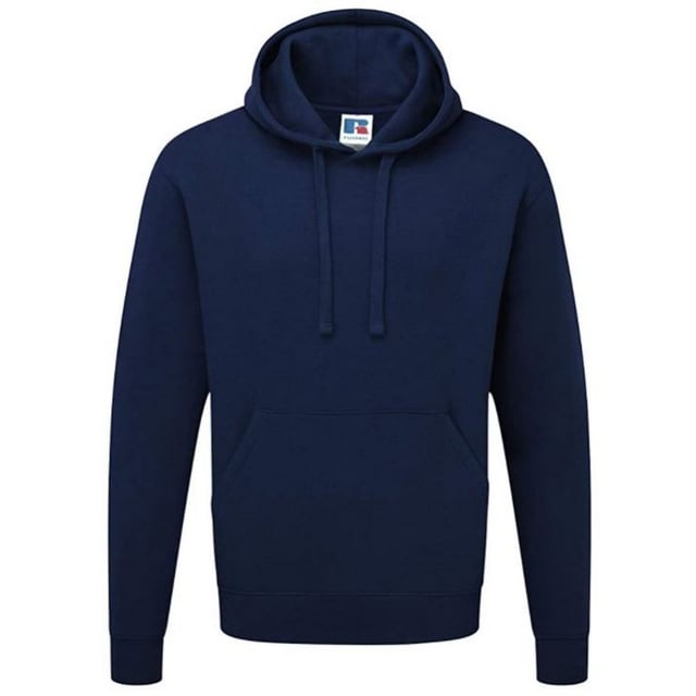 Russell Men's Authentic Hooded Sweatshirt - French Navy, Size XL, Premium Cotton Blend - View #4