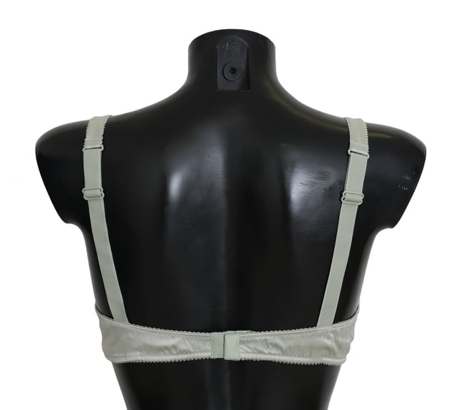 100% Authentic Dolce & Gabbana floral lace silk stretch Balconcino bra
  Made in Italy
  Light green color
  Material: 6% elastane 94% silk
  Two hook closure for a secure fit
  Logo details