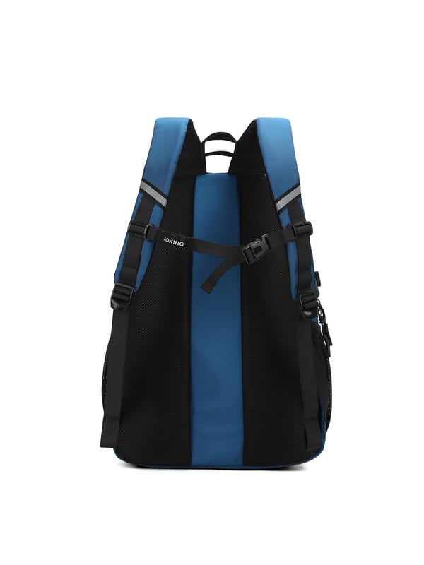 Mochila unisex. El cierre es con cremallera. Los bolsillos internos son bolsillos multifuncionales. Los bolsillos exteriores son dos frontales con cremallera y dos laterales abiertos. Falta la correa para el hombro. El asa es de tela. Hay dos compartimentos internos. El material exterior es poliéster. Internamente está forrado en poliéster. Medidas: 33x19x48 cm. Producto de moda