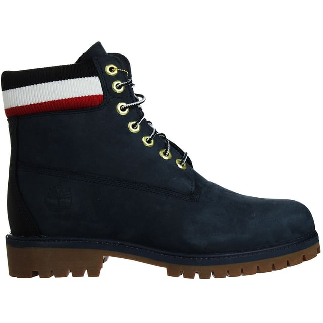 The Timberland 6-Inch Heritage Cupsole Men's Blue Boots are a stylish and rugged choice for men who want both fashion and durability in their footwear. Here are the key features of these boots:

 Blue Nubuck Leather:  These boots are typically constructed with premium blue nubuck leather, known for its durability and distinctive appearance. Nubuck leather offers a soft and textured surface.

 Classic 6-Inch Height:  These boots feature the iconic 6-inch height, providing ankle support and protection, making them suitable for various outdoor activities and urban adventures.

 Padded Collar and Tongue: The boots come with a padded collar and tongue for added comfort, reducing the risk of chafing or discomfort during extended wear.

 Lace-Up Closure:  Typically, these boots feature a lace-up closure system with rustproof hardware, allowing you to achieve a secure and customized fit while ensuring long-lasting durability.

 Cupsole Construction:  The cupsole construction provides reliable support and stability while maintaining a sleek and stylish profile.

 Cushioned Footbed:  Some Timberland boots, including the Heritage Cupsole line, come with a cushioned footbed for enhanced comfort during all-day wear.

 Versatile Style:  These boots are designed to be versatile, suitable for a range of outfits and occasions, from casual outings to outdoor adventures.

 Timberland Branding:  These boots often feature Timberland branding details, such as the iconic Timberland tree logo on the side, tongue, or heel, representing the brand's commitment to quality and style.

 Durable Rubber Outsole:  The rubber outsole offers traction and grip on various surfaces, making these boots practical for urban and outdoor use.

In summary, the Timberland 6-Inch Heritage Cupsole Men's Blue Boots are a blend of style and durability. With their premium nubuck leather, classic design, and comfortable features, they are a versatile addition to your wardrobe, suitable for both everyday wear and outdoor activities. These boots represent Timberland's tradition of quality and timeless style for men who appreciate both fashion and function in their footwear.