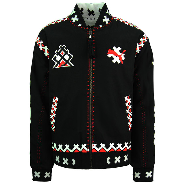 Puma x Jahnkoy Reversible Bomber Jacket Graphic Black Mens 596679 01