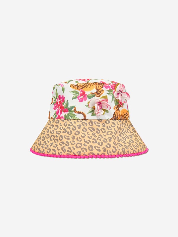 Welcome the Girls Floral Tiger Bucket Hat in Multicolour by Selini_Action, a unique accessory to elevate your Girl's spring/summer 2024 looks.Key highlights include: Vibrant Design: It features a bold, multicoloured tiger and floral prints guaranteeing to make your child the star of every event. Comfort and Style: Crafted from premium quality materials, this bucket hat is not only eye-catching but also provides utmost comfort, making it perfect for daily wear.    Must-Have Accessory: This multicoloured bucket hat isn't just a fashion piece, but a vital addition to your girl's wardrobe! Don't wait, purchase now and let her flaunt her stylish side!