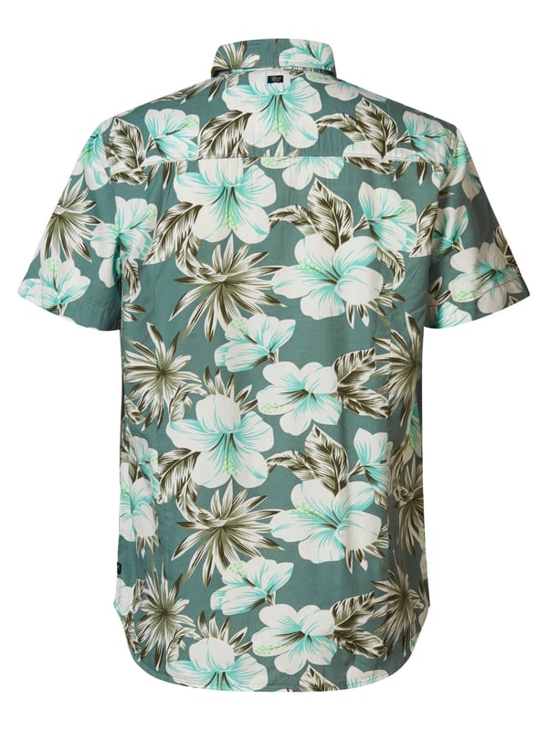 Kurzarm-Hemd mit normaler Passform. Dieses Hemd hat ein botanisches Allover-Muster, einen klassischen Kragen, einen Knopfverschluss und eine Brusttasche. Du schwankst zwischen zwei Größen? Nimm die größere Größe! Kurzarm-HemdBotanischer Allover-PrintNormale PassformKlassischer KragenKnopfverschluss55 % Baumwolle, 45 % LyocellDas Model ist 191 cm groß und trägt Größe L.